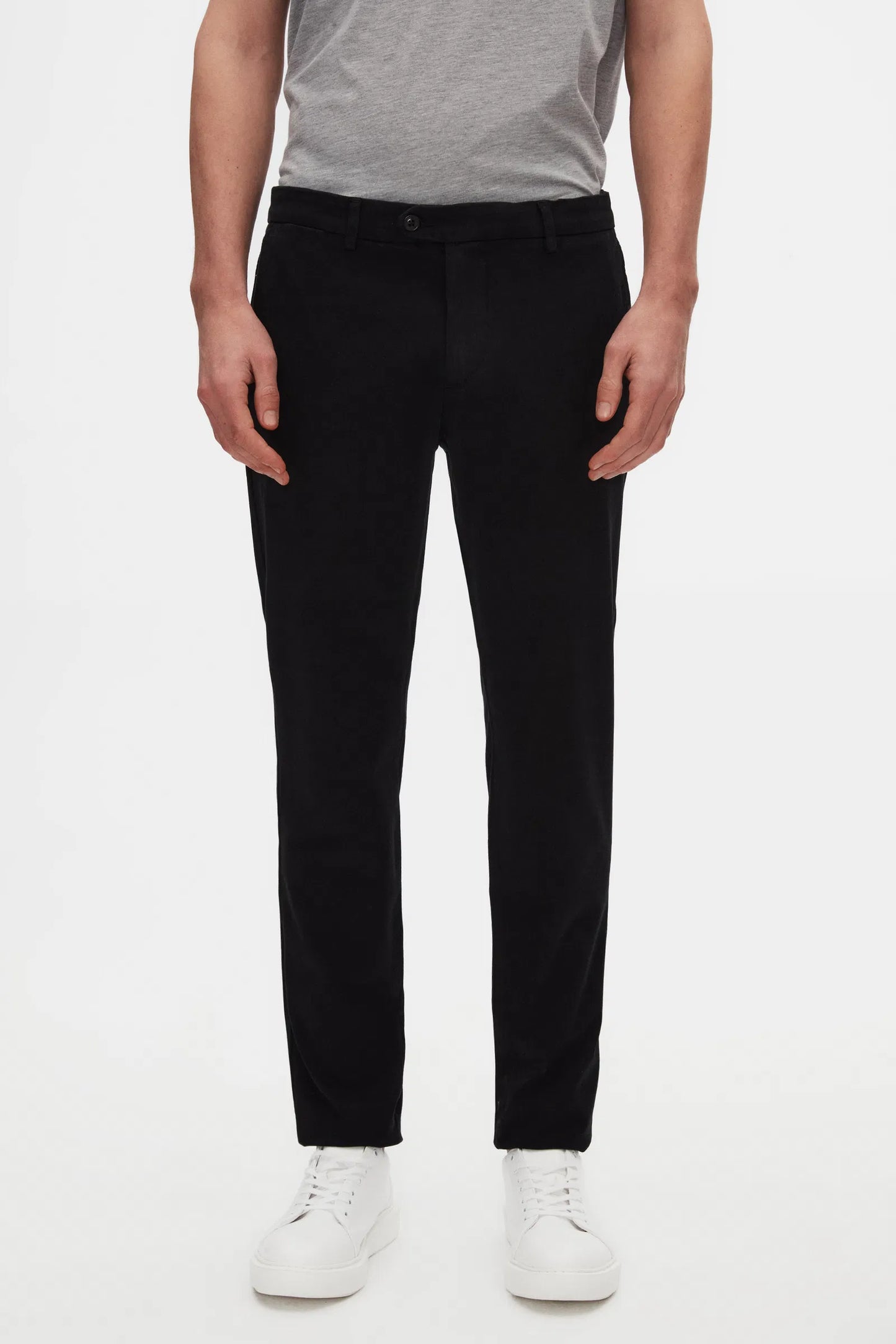 Damat Slim Fit Siyah Bi Strech Pamuklu Beli Içten Lastikli Chino Pantolon