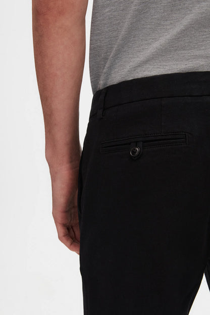 Damat Slim Fit Siyah Bi Strech Pamuklu Beli Içten Lastikli Chino Pantolon