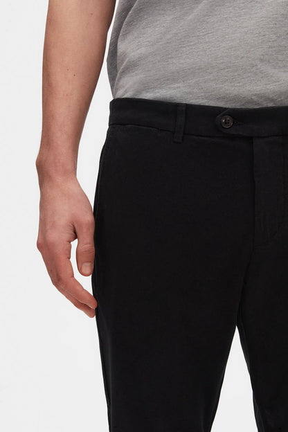 Damat Slim Fit Siyah Bi Strech Pamuklu Beli Içten Lastikli Chino Pantolon