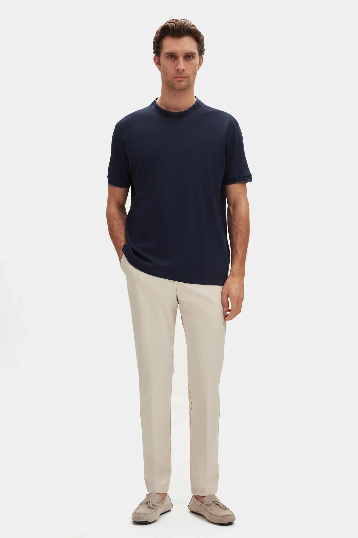 Damat Regular Fit Lacivert %100 Pamuk Merserize T-shirt