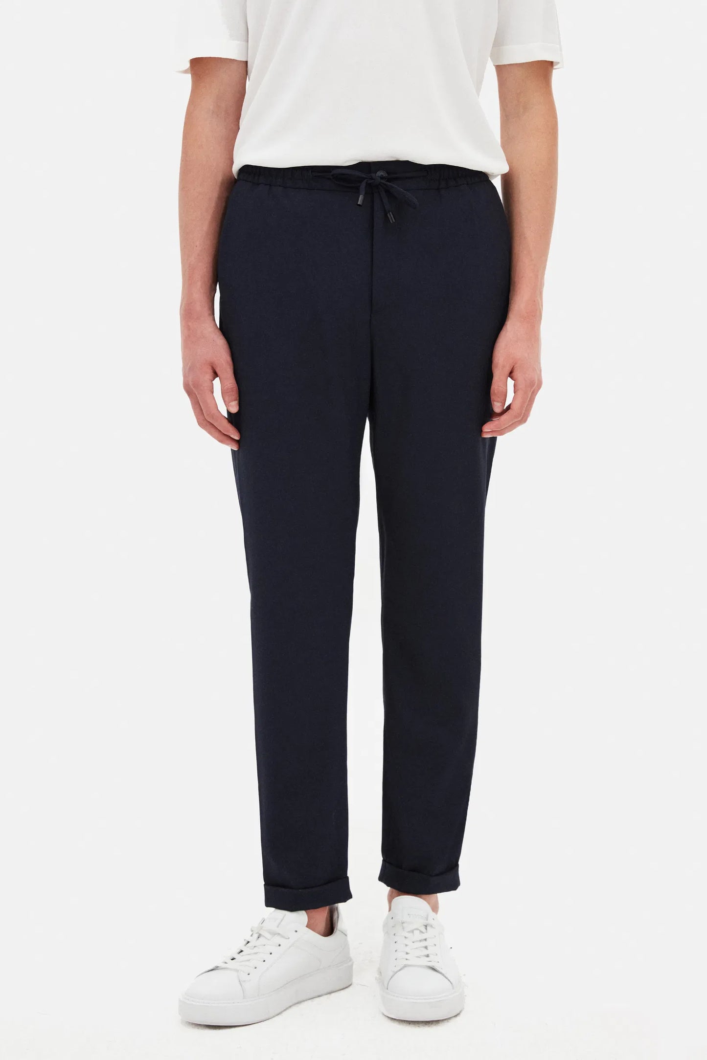Tween Relaxed Fit Lacivert Armürlü Kumaş Pantolon