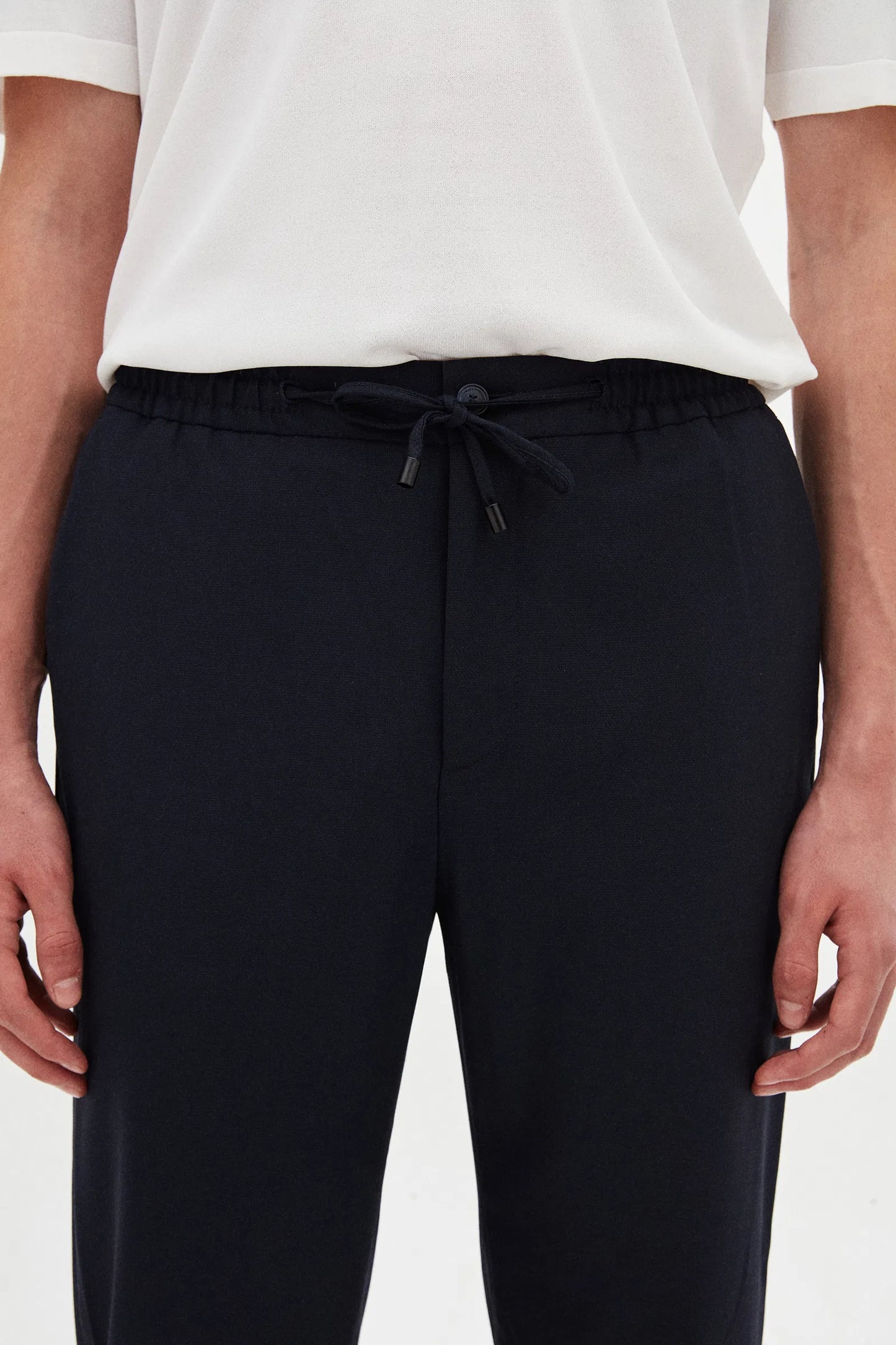 Tween Relaxed Fit Lacivert Armürlü Kumaş Pantolon