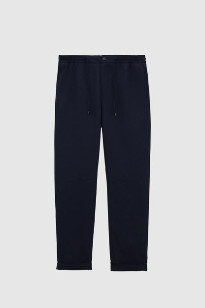 Tween Relaxed Fit Lacivert Armürlü Kumaş Pantolon