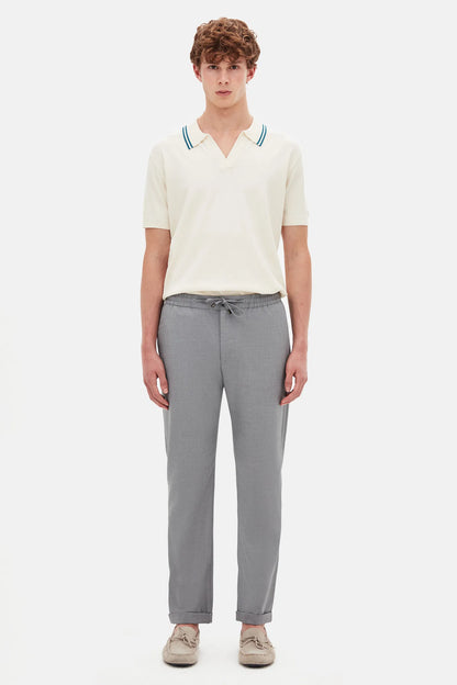 Tween Relaxed Fit Gri Armürlü Kumaş Pantolon