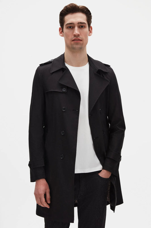Ds Damat Regular Fit Siyah Pardösü/trenckot