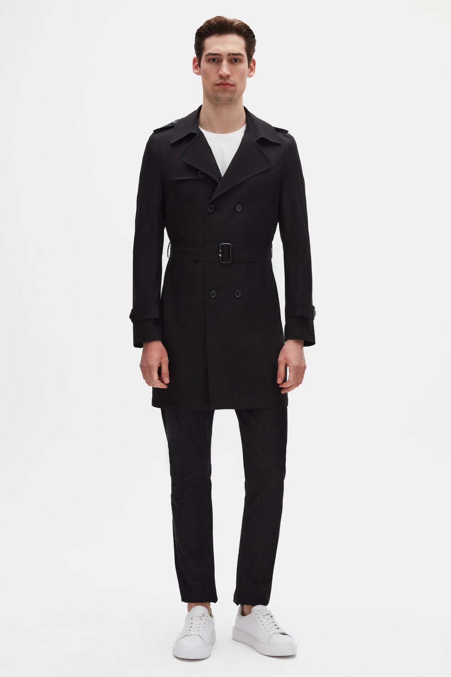 Ds Damat Regular Fit Siyah Pardösü/trenckot