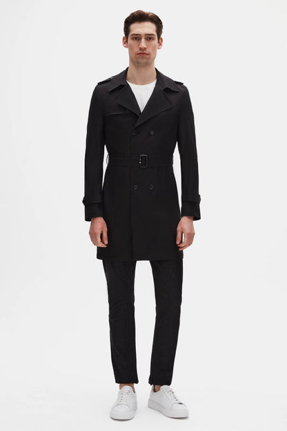 Ds Damat Regular Fit Siyah Pardösü/trenckot