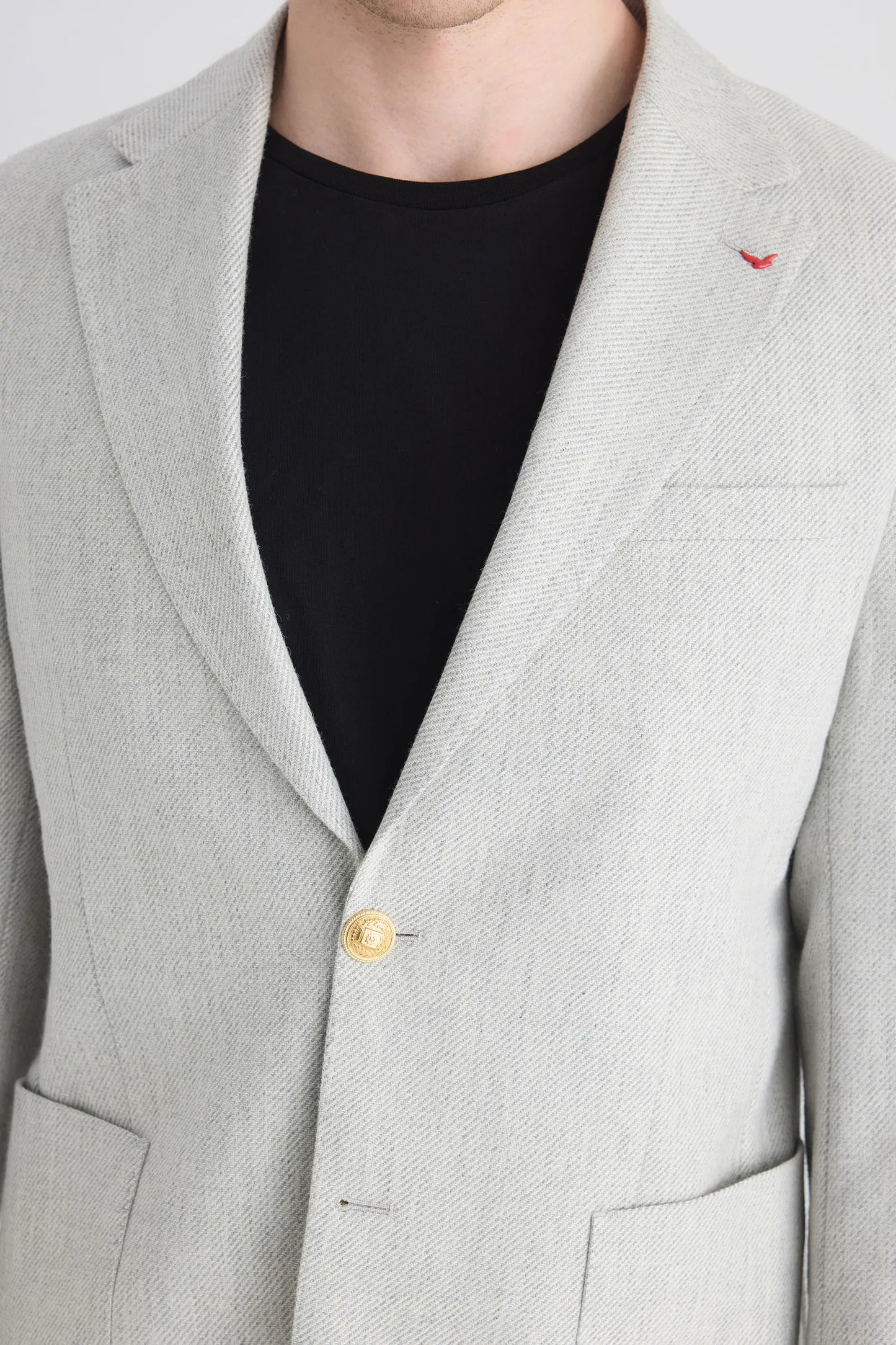 Ds Damat Slim Fit Gri Armürlü Kumaş Ceket