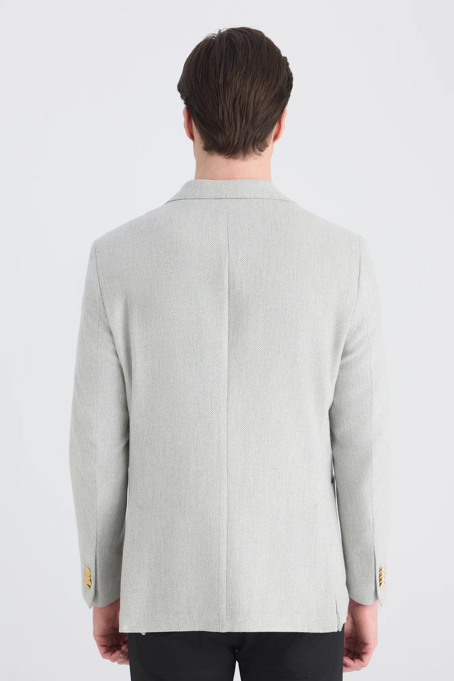 Ds Damat Slim Fit Gri Armürlü Kumaş Ceket