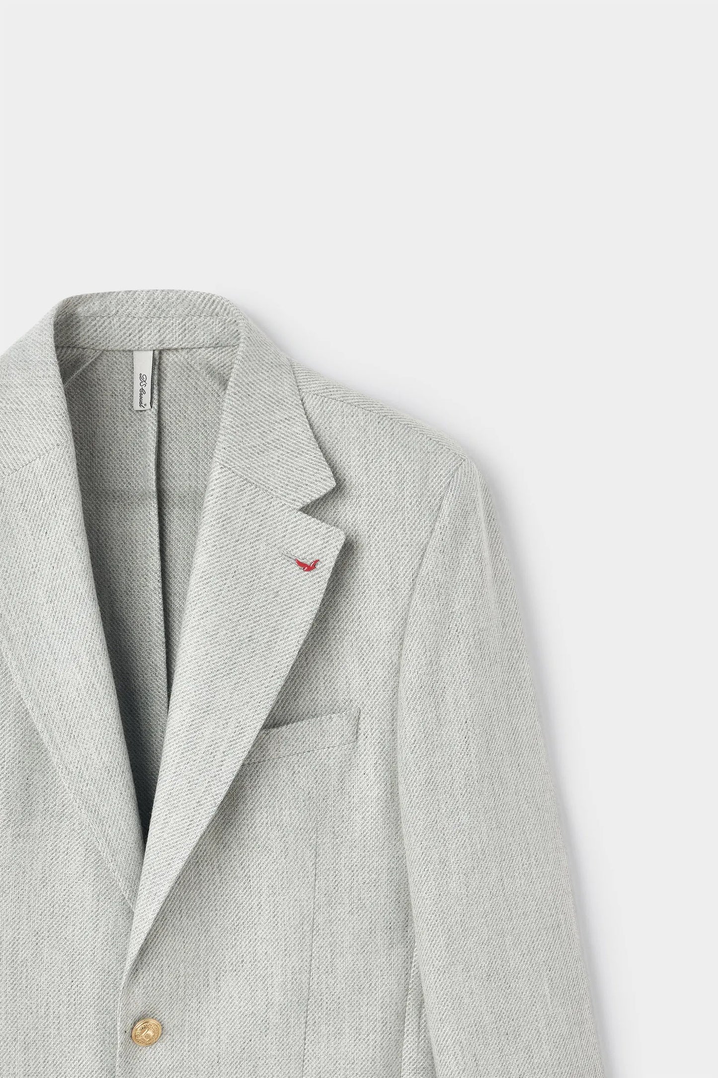 Ds Damat Slim Fit Gri Armürlü Kumaş Ceket
