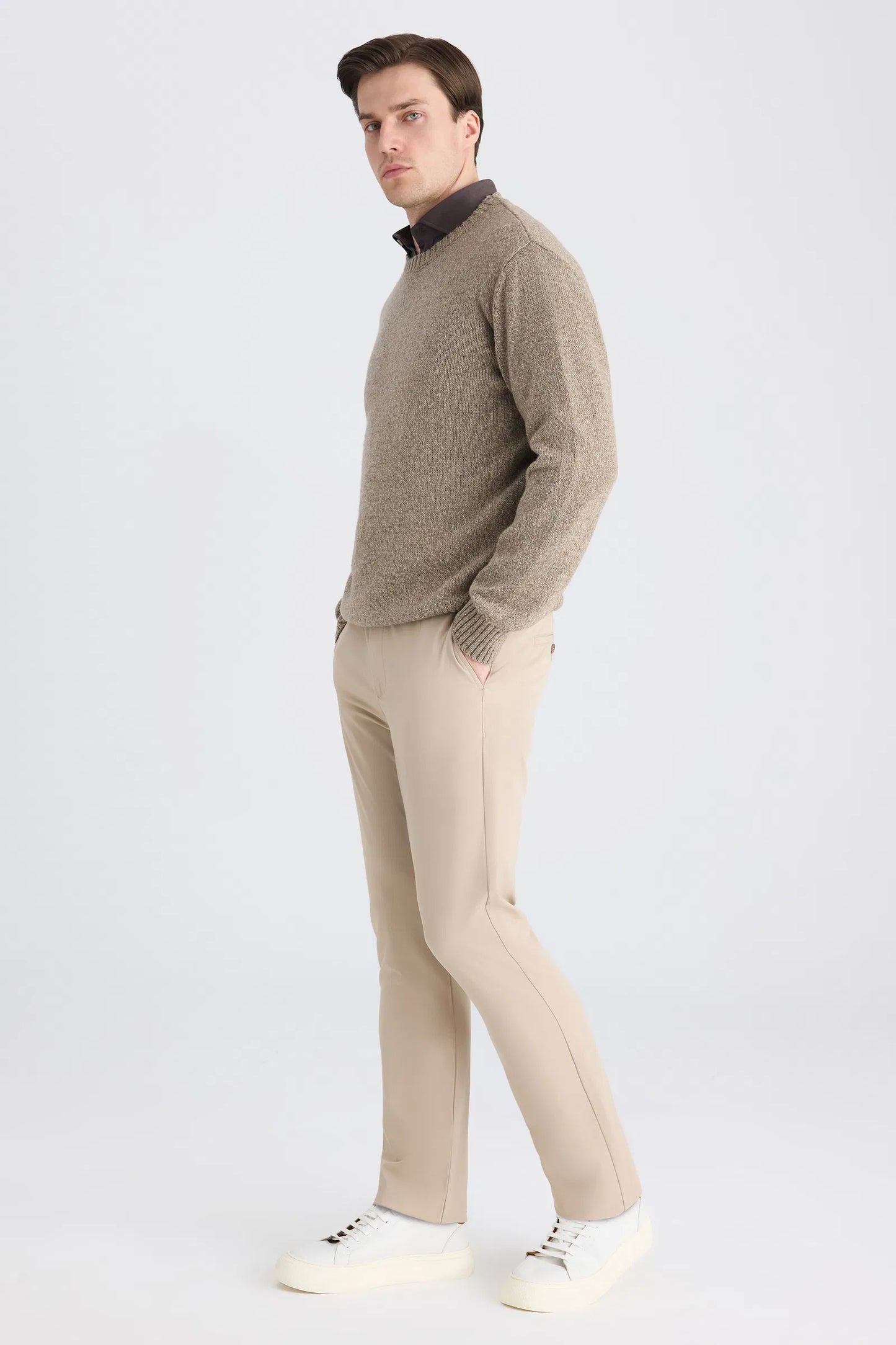 Ds Damat Relaxed Fit (pilesiz) Bej Armürlü Jogger Pantolon