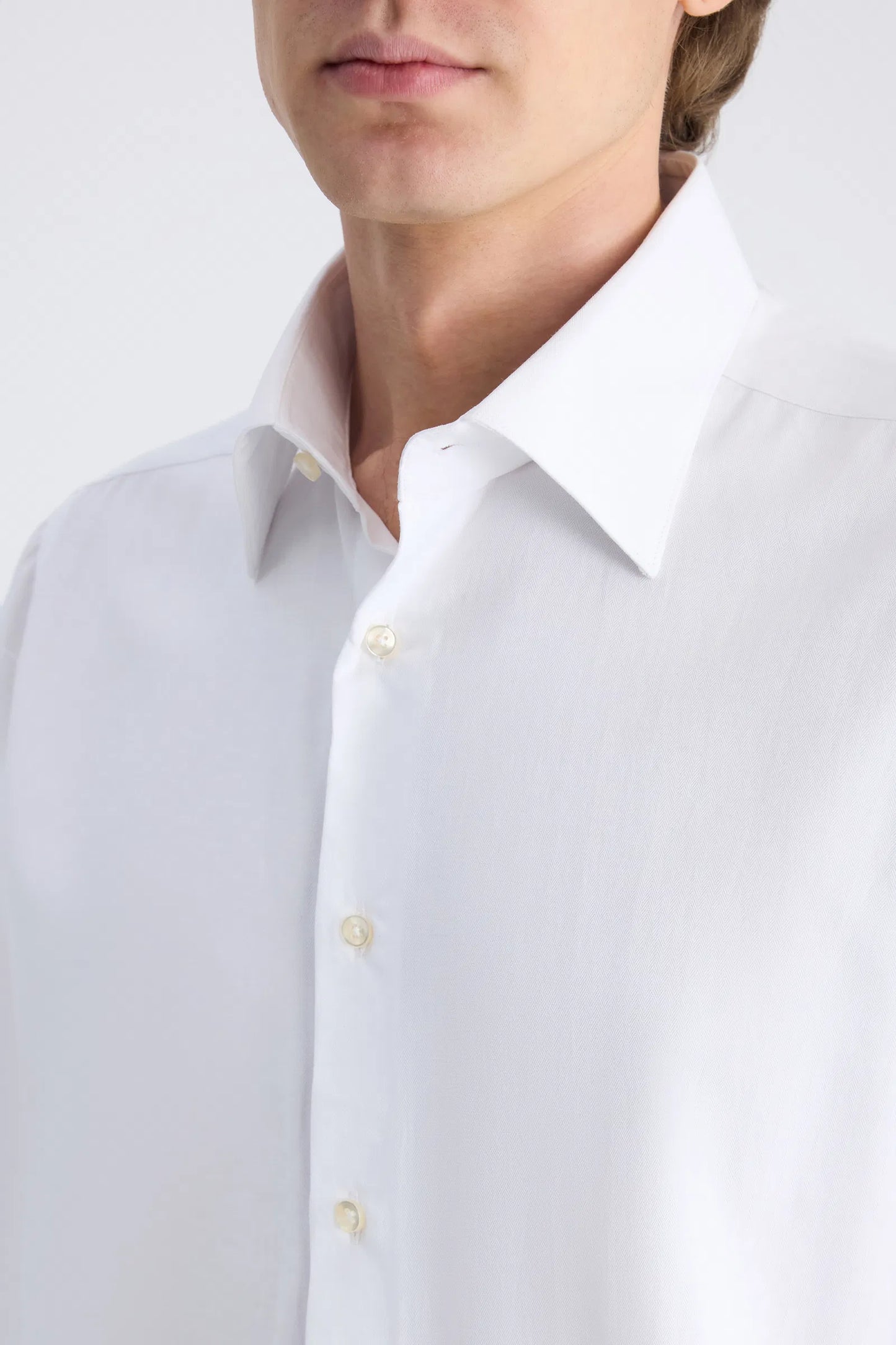 Ds Damat Regular Fit Beyaz Armürlü Gömlek