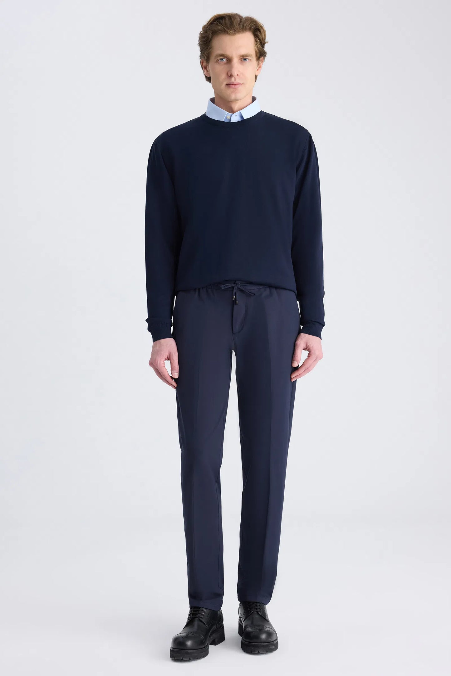 Ds Damat Relaxed Fit (pilesiz) Lacivert Armürlü Jogger Pantolon
