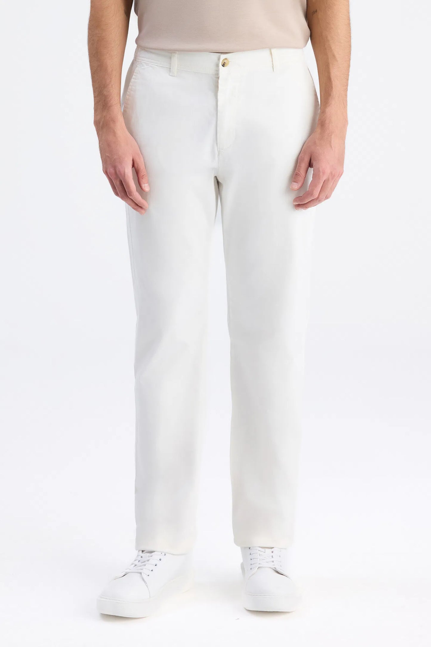 Ds Damat Relaxed Fit (pilesiz) Ekru Gabardin Chino Pantolon