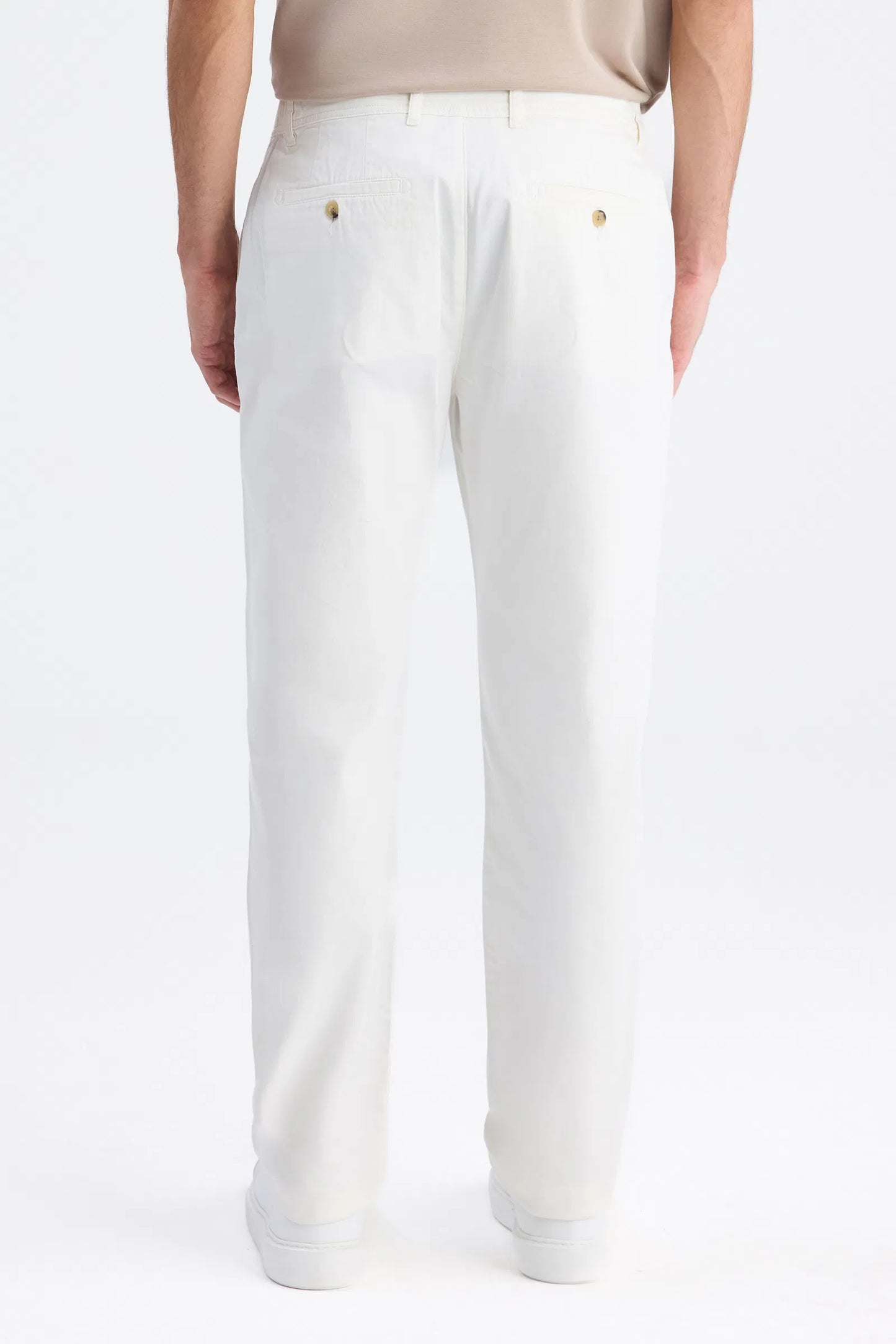 Ds Damat Relaxed Fit (pilesiz) Ekru Gabardin Chino Pantolon
