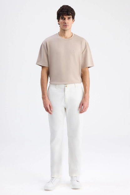 Ds Damat Relaxed Fit (pilesiz) Ekru Gabardin Chino Pantolon