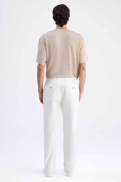 Ds Damat Relaxed Fit (pilesiz) Ekru Gabardin Chino Pantolon