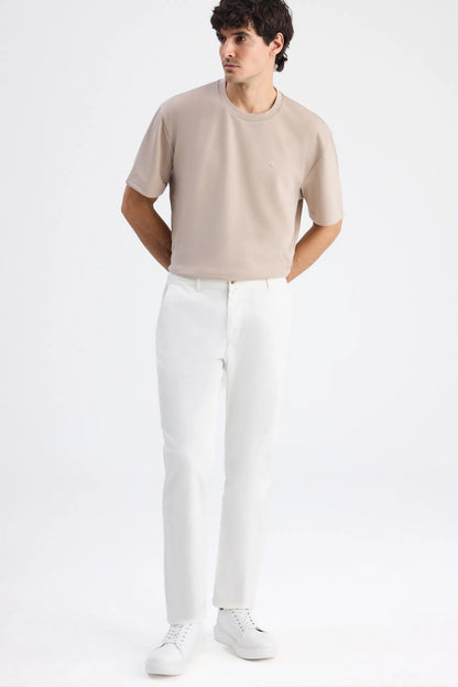 Ds Damat Relaxed Fit (pilesiz) Ekru Gabardin Chino Pantolon