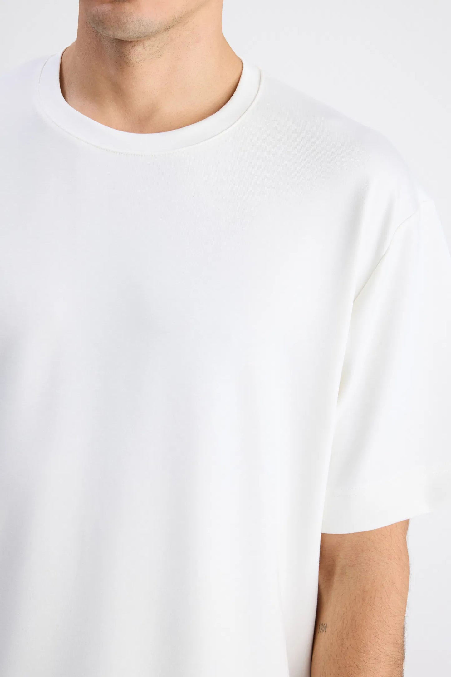 Twn Relaxed Fit Ekru Düz T-shirt