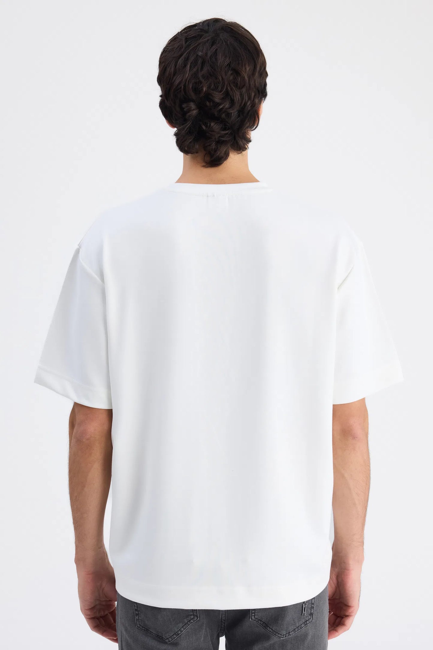 Twn Relaxed Fit Ekru Düz T-shirt