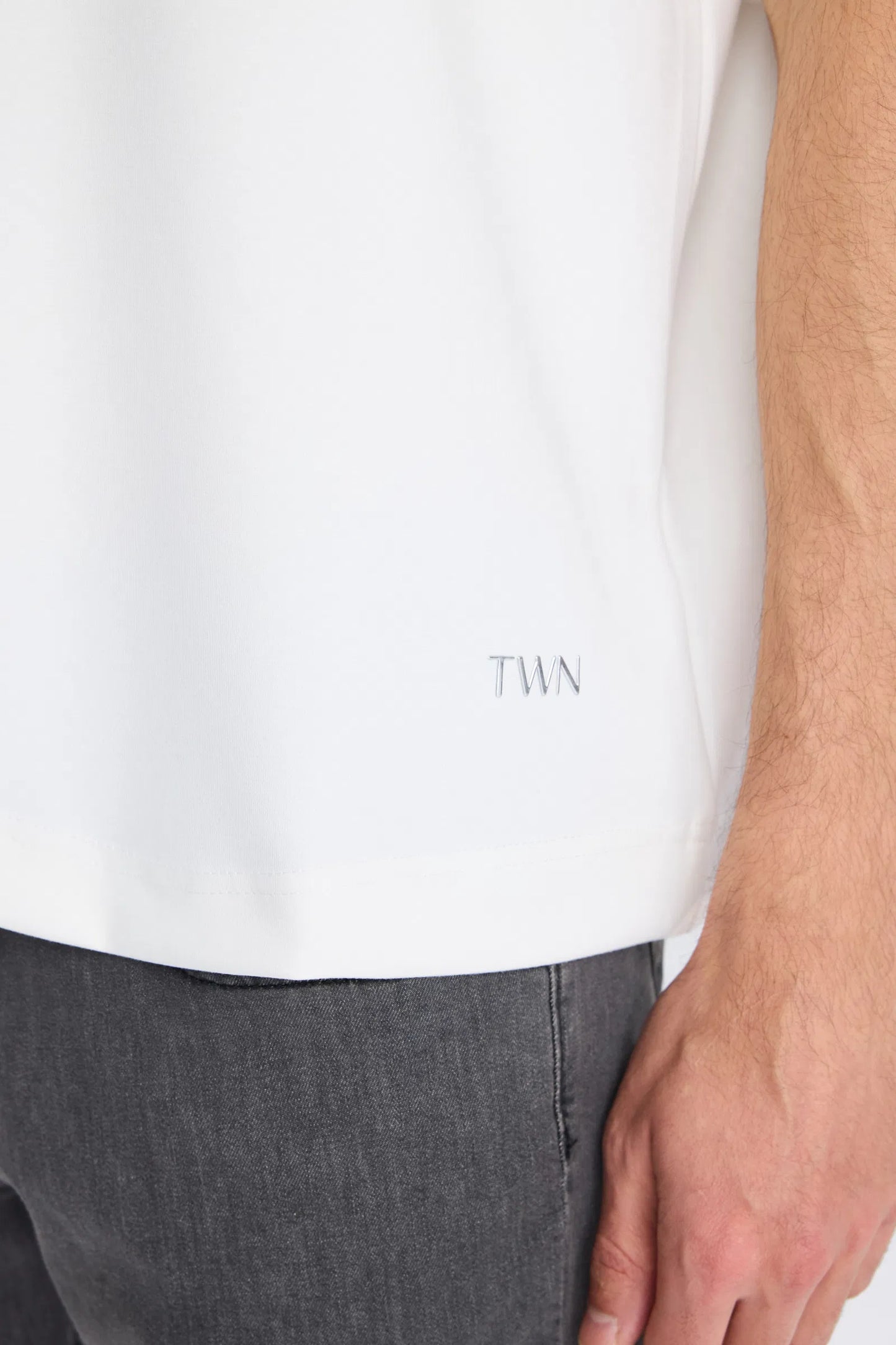 Twn Relaxed Fit Ekru Düz T-shirt