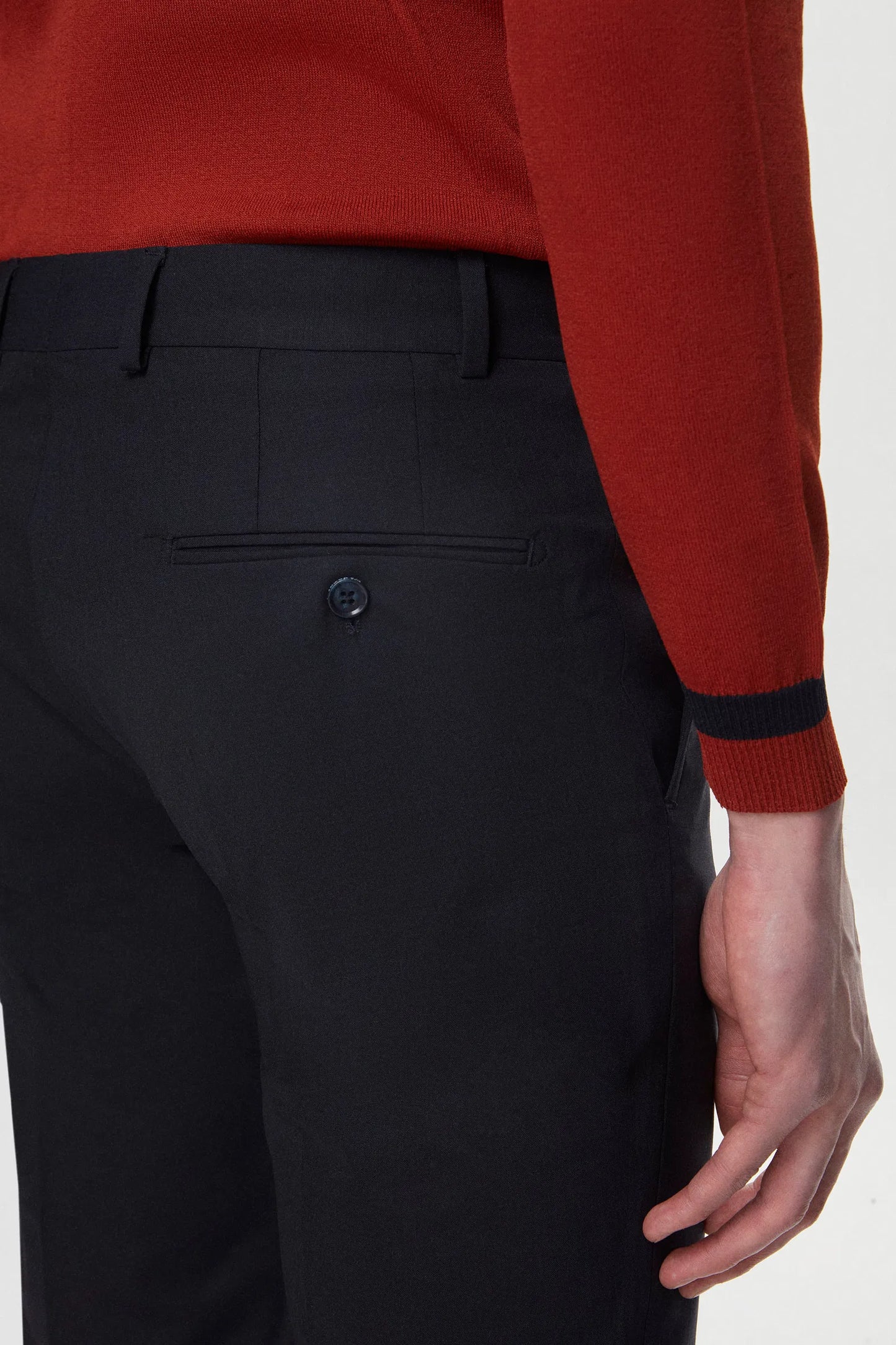 Ds Damat Regular Fit Koyu Lacivert Düz Travel Kumaş Pantolon