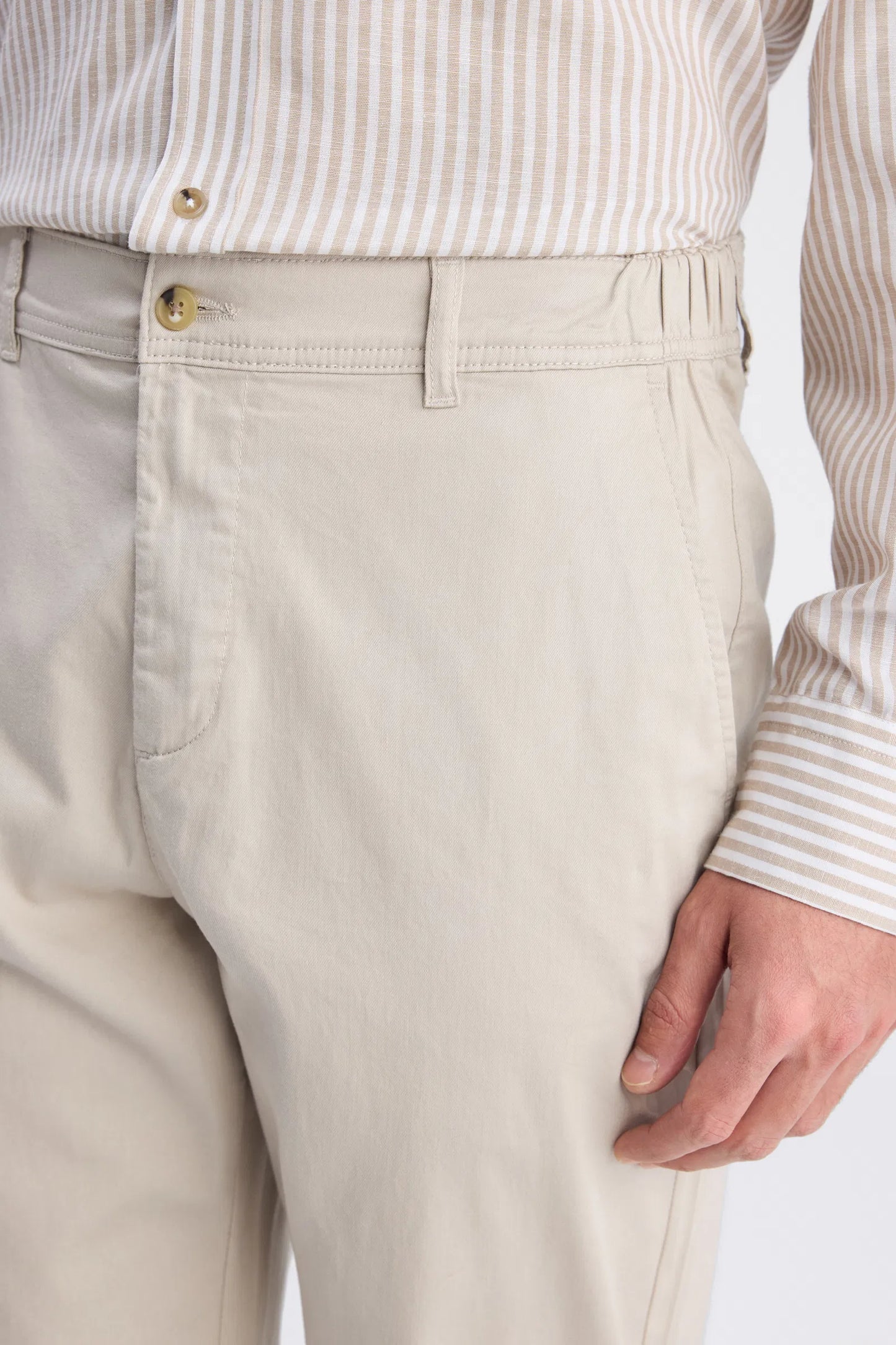 Ds Damat Comfort Fit Bej Gabardin Chino Pantolon