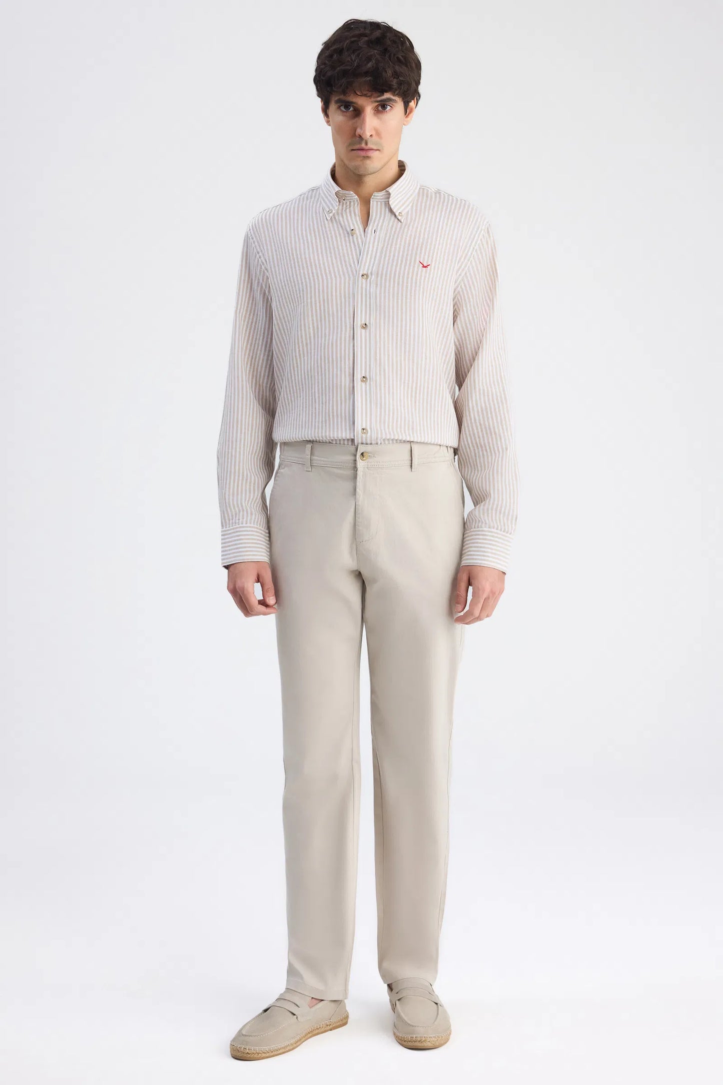 Ds Damat Comfort Fit Bej Gabardin Chino Pantolon