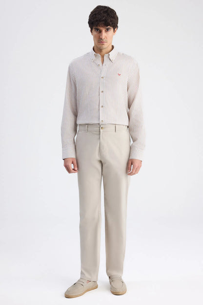 Ds Damat Comfort Fit Bej Gabardin Chino Pantolon