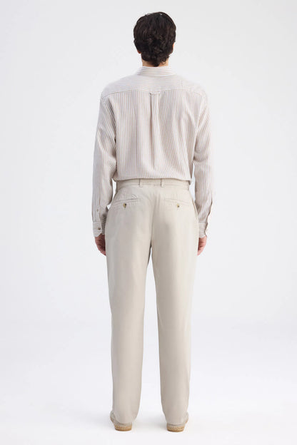 Ds Damat Comfort Fit Bej Gabardin Chino Pantolon