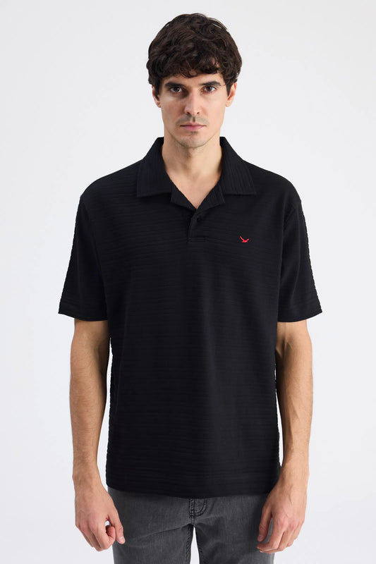 Ds Damat Regular Fit Siyah Düz T-shirt