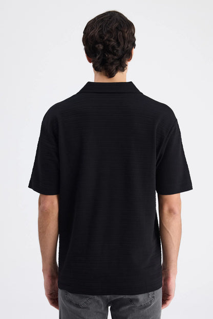 Ds Damat Regular Fit Siyah Düz T-shirt