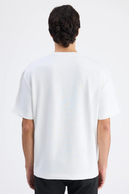 Twn Relaxed Fit Ekru Düz T-shirt