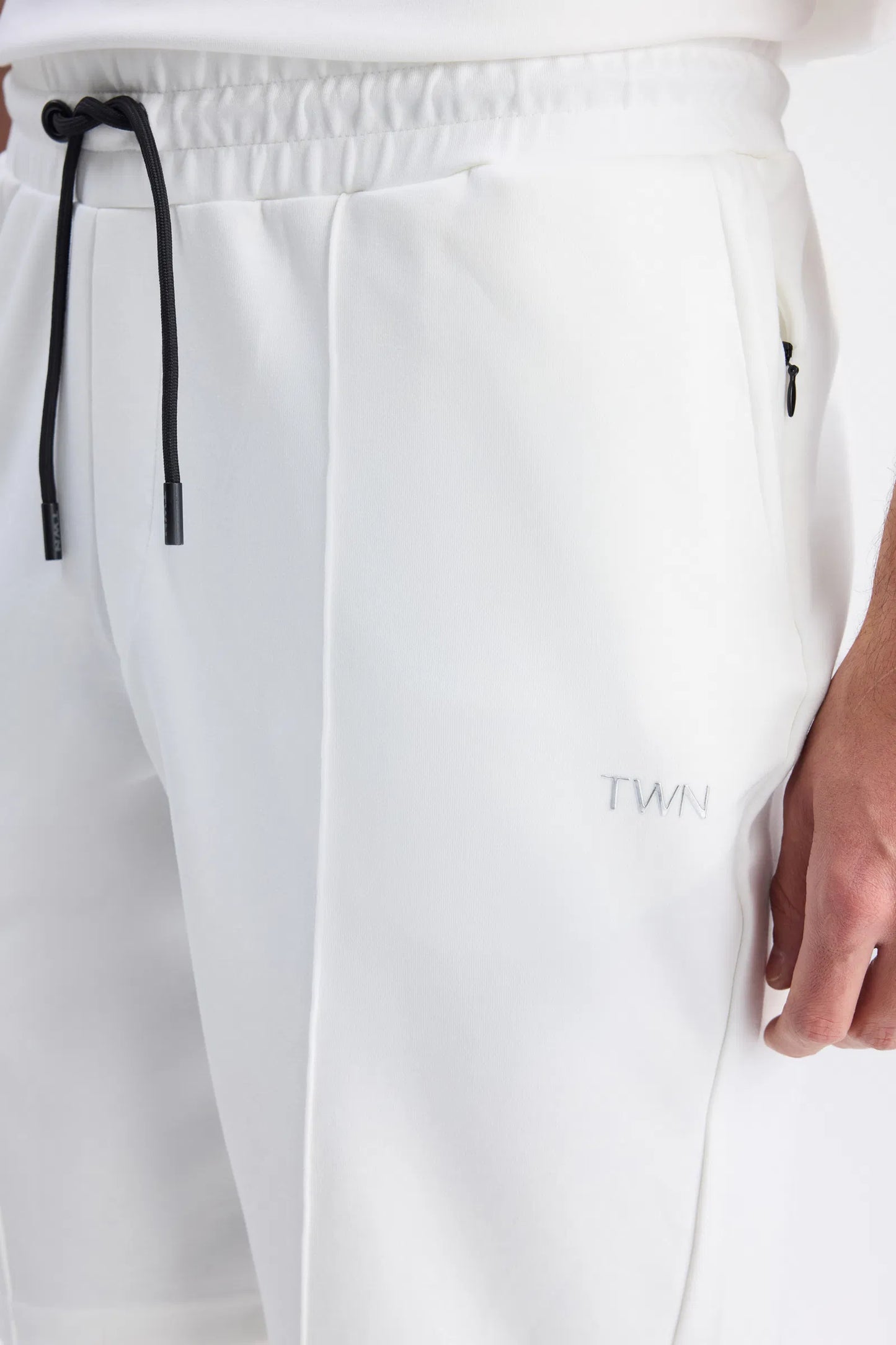 Twn Slim Fit Ekru Düz Örme Şort