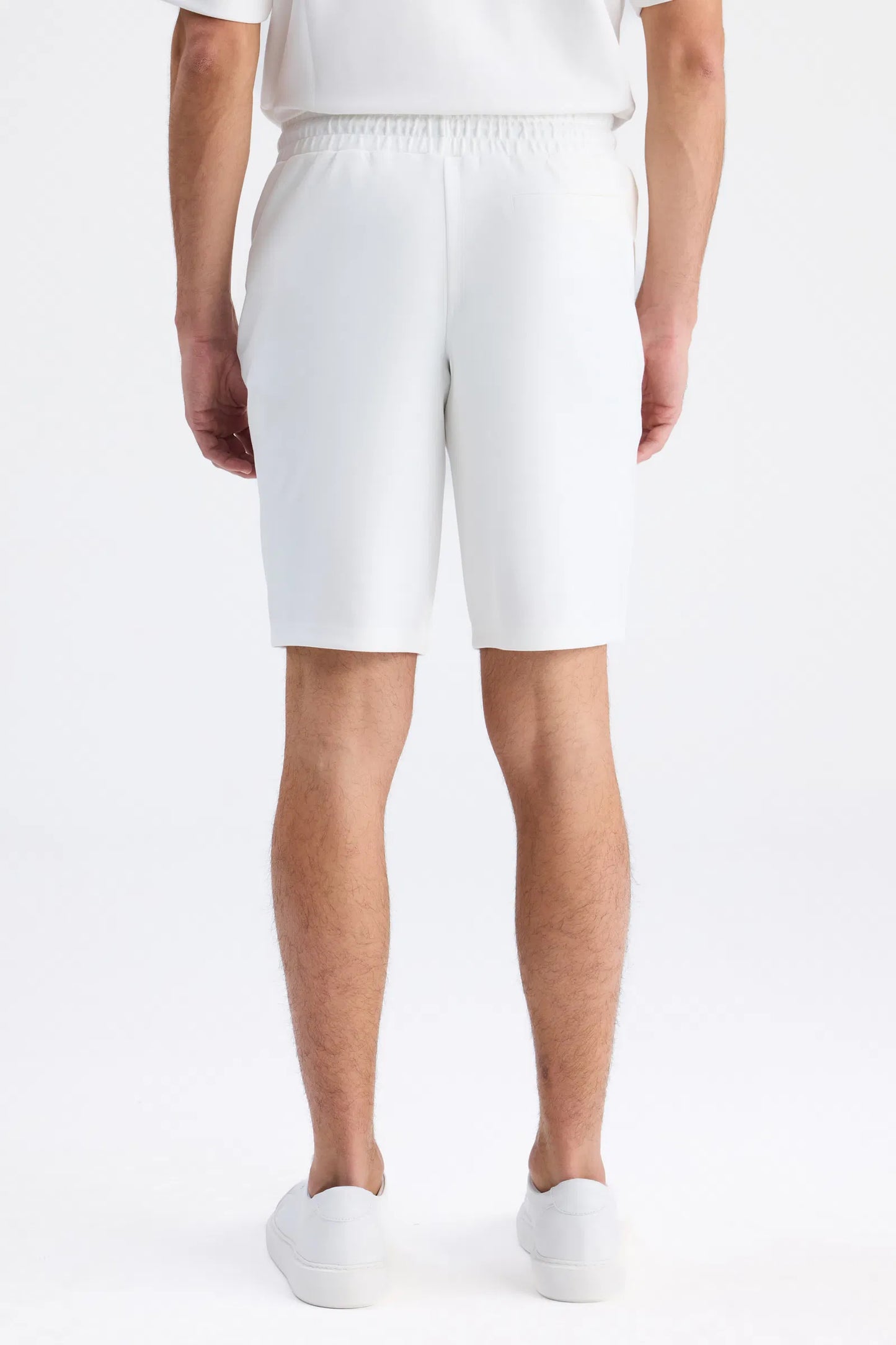 Twn Slim Fit Ekru Düz Örme Şort