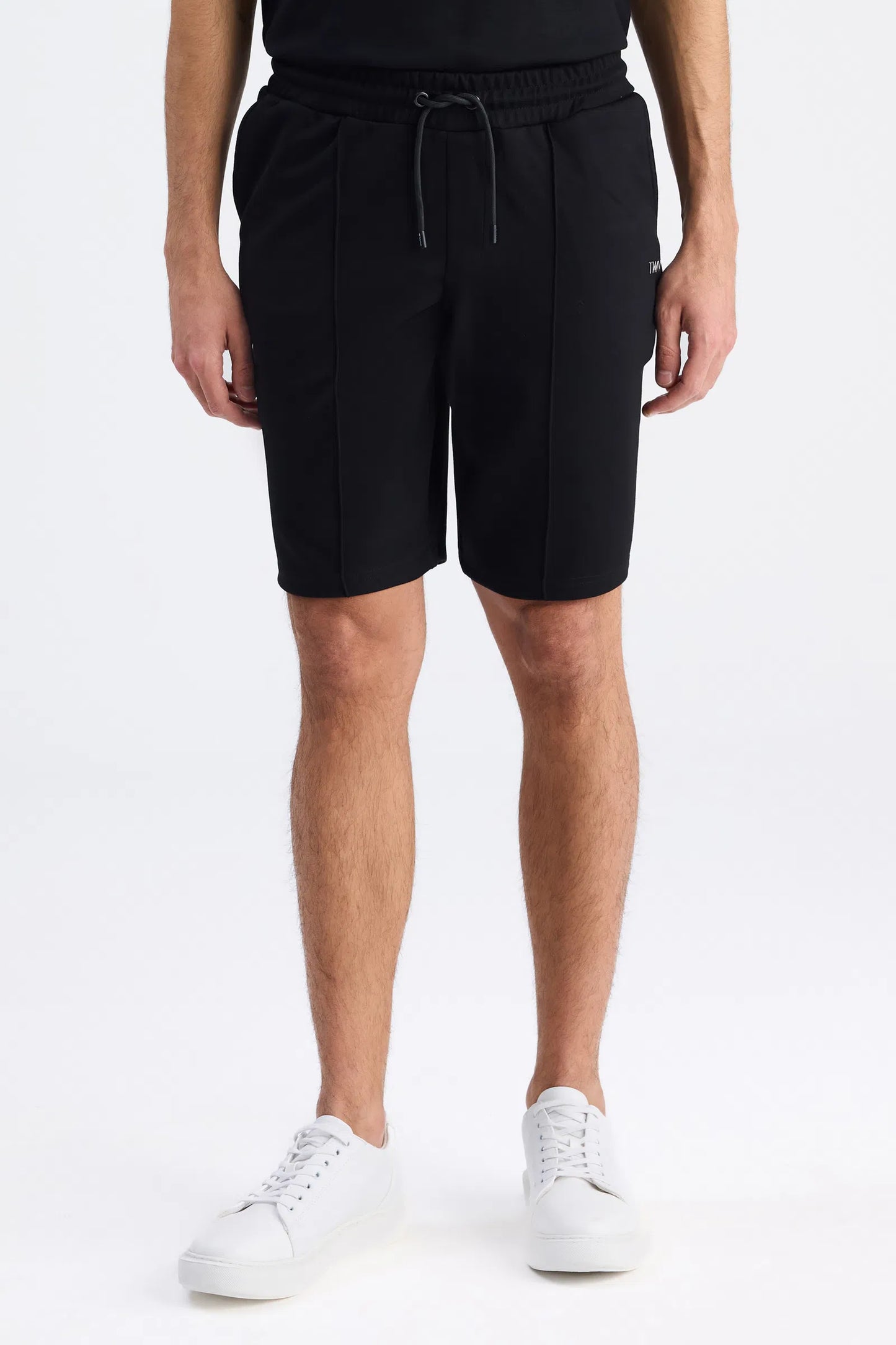 Twn Slim Fit Siyah Düz Örme Şort