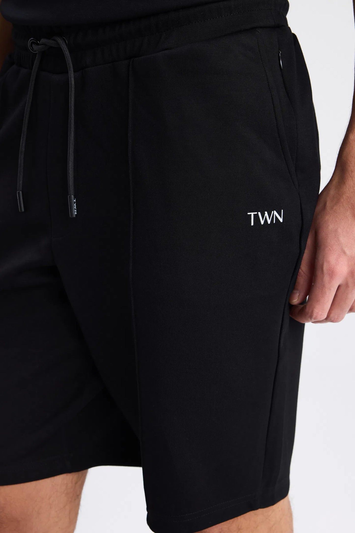 Twn Slim Fit Siyah Düz Örme Şort