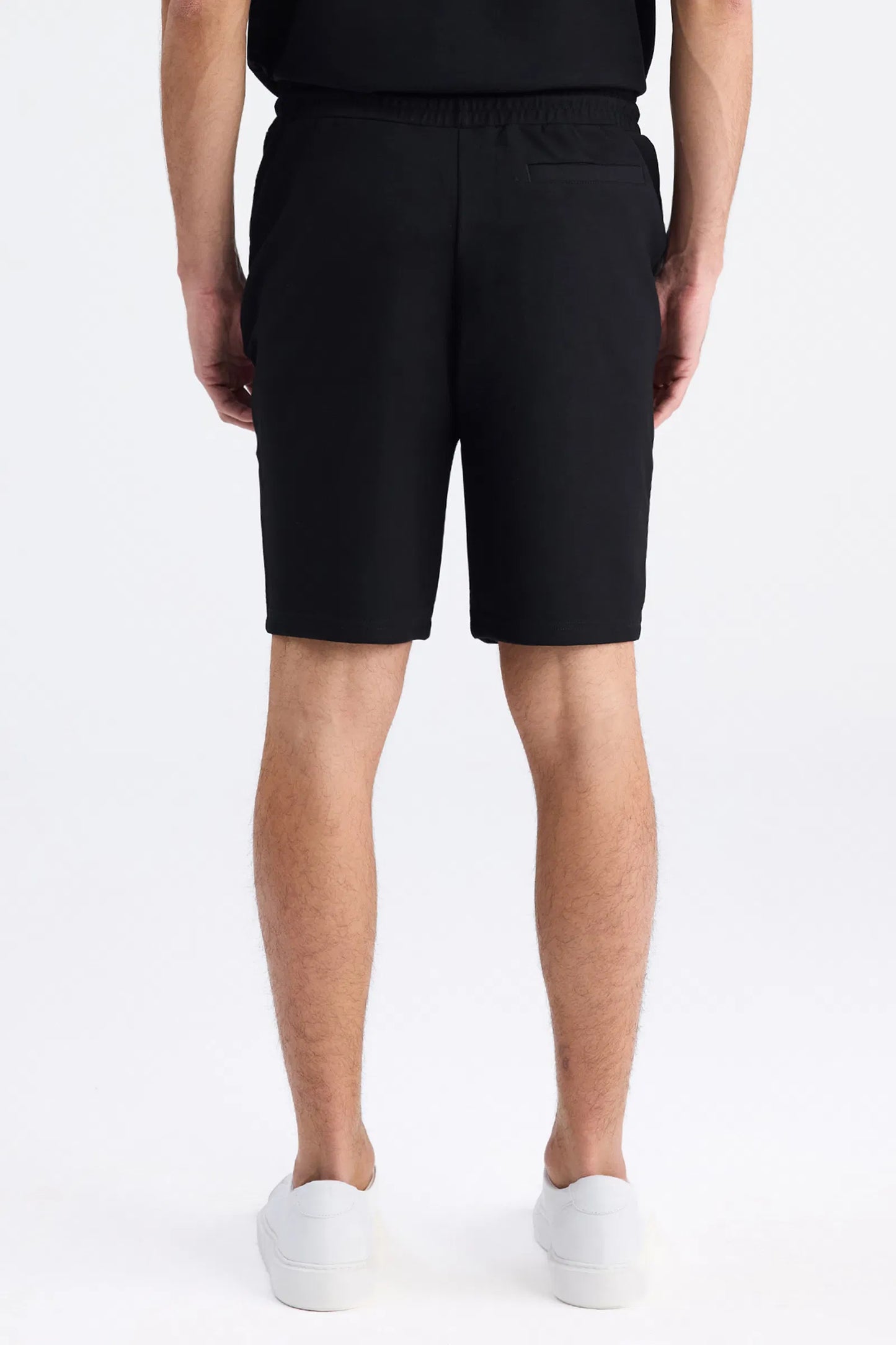 Twn Slim Fit Siyah Düz Örme Şort