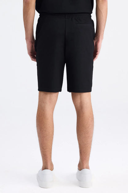 Twn Slim Fit Siyah Düz Örme Şort