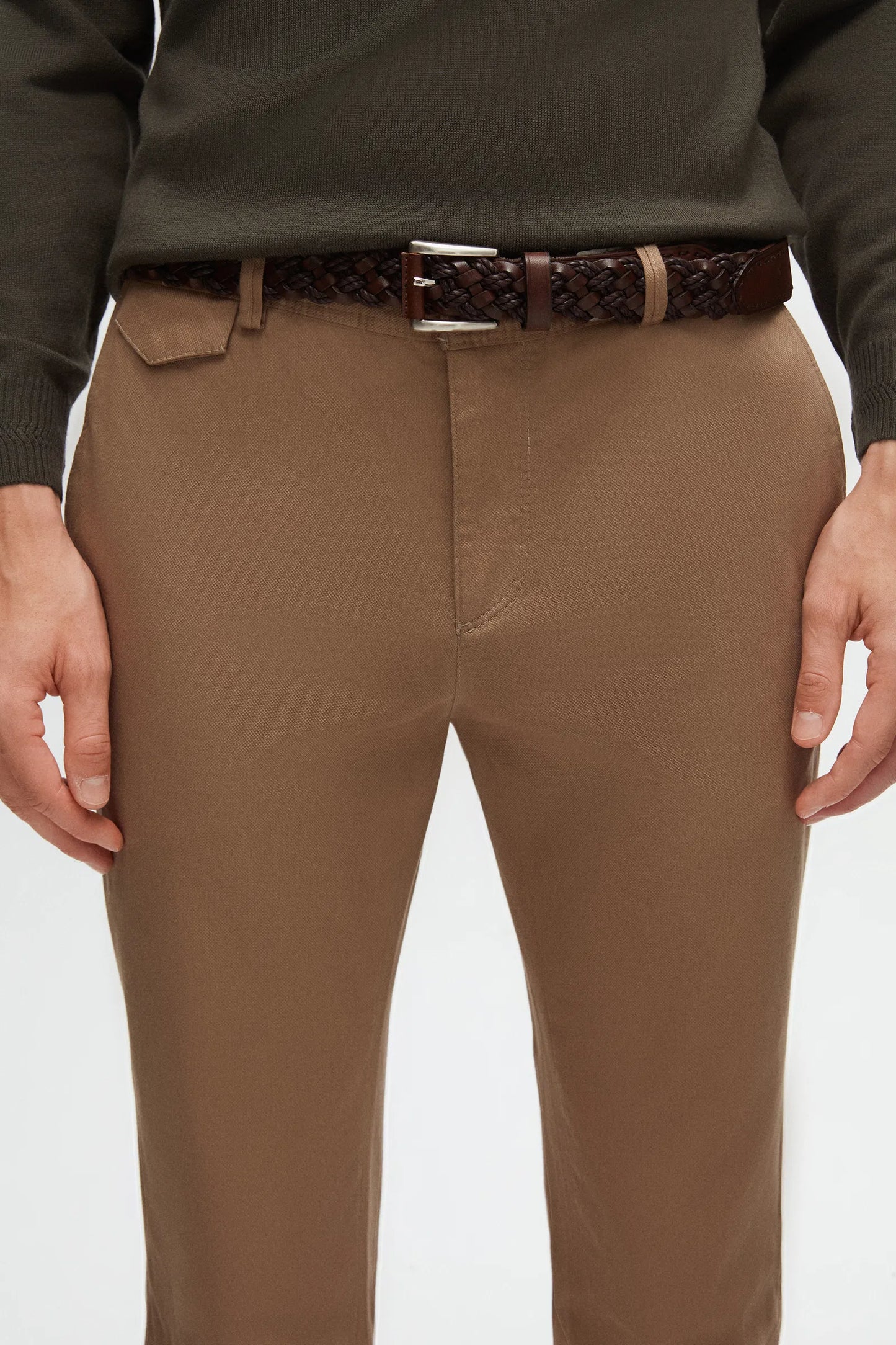 Twn Slim Fit Bej Armürlü Chino Pantolon
