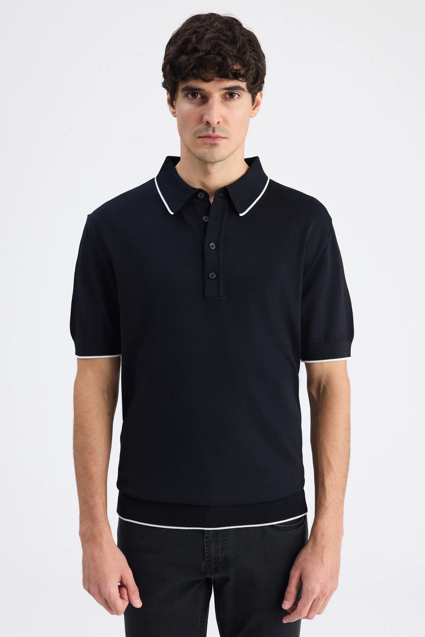 Ds Damat Regular Fit Siyah Düz Örgü Kazak