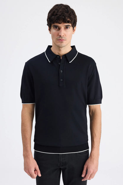 Ds Damat Regular Fit Siyah Düz Örgü Kazak