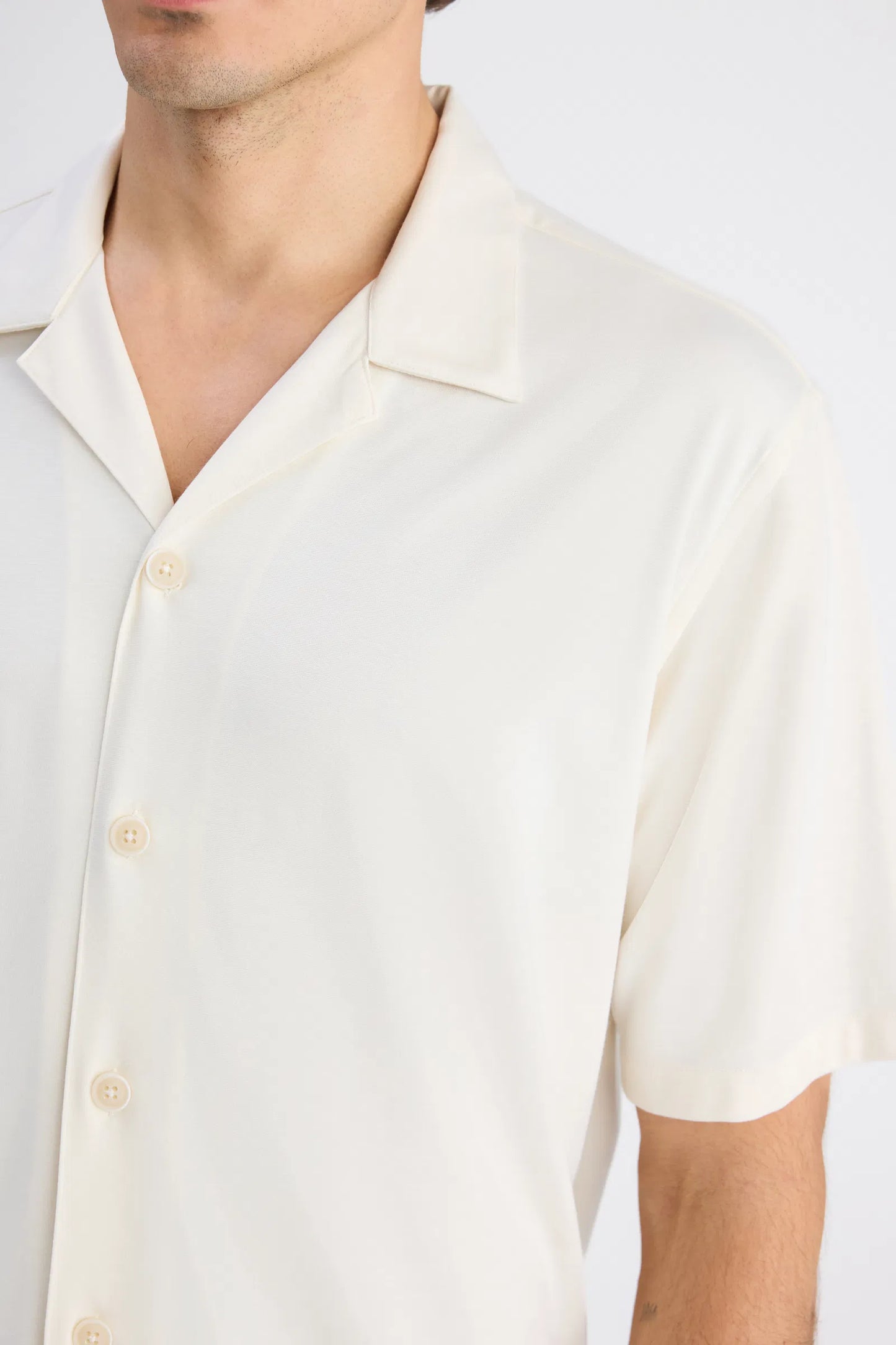 Twn Slim Fit Ekru Armürlü Gömlek