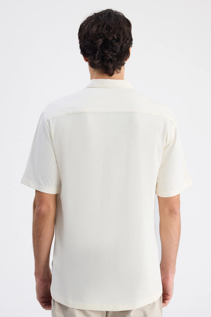 Twn Slim Fit Ekru Armürlü Gömlek