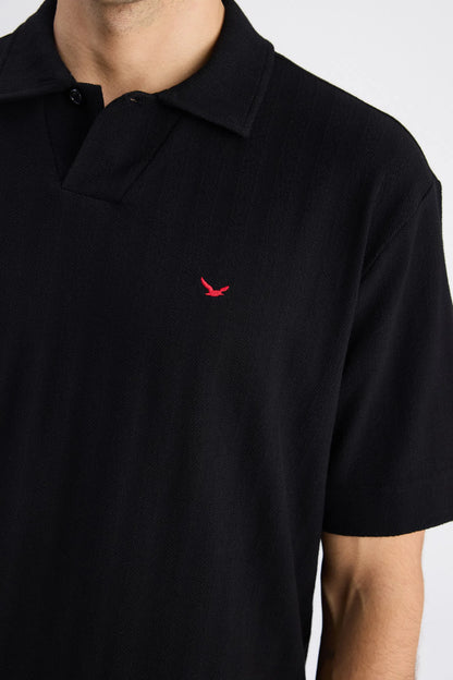 Ds Damat Regular Fit Siyah Düz T-shirt
