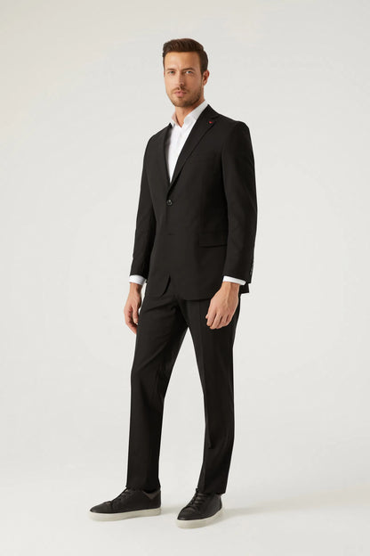 Ds Damat Comfort Fit Siyah Düz Takim Elbise