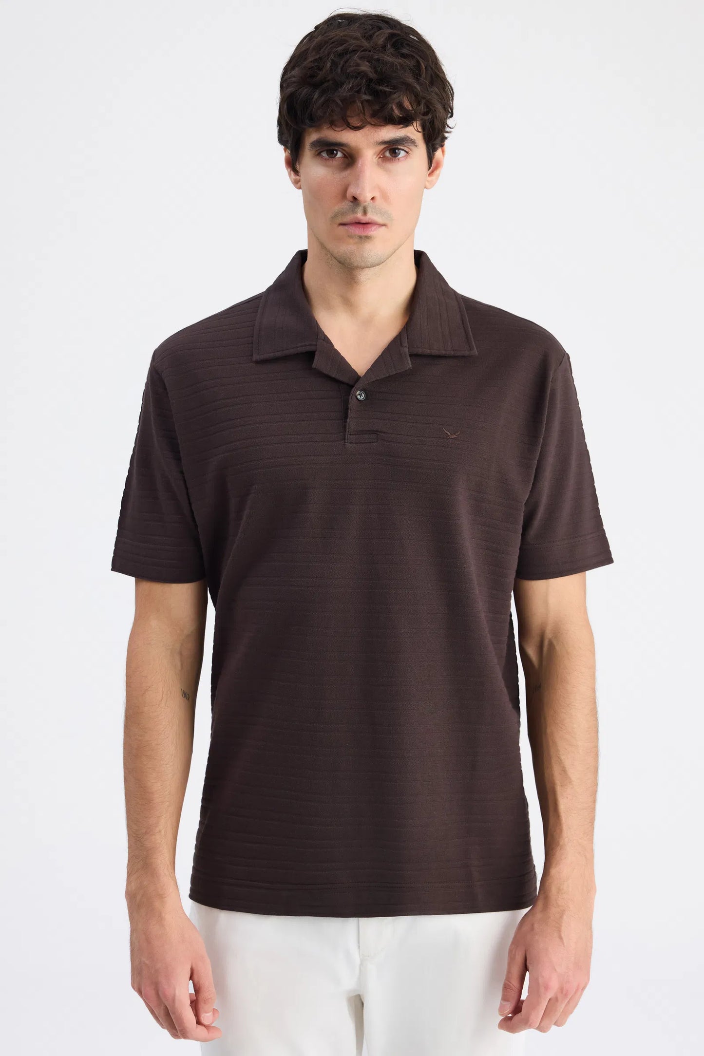 Ds Damat Regular Fit Kahverengi Düz T-shirt