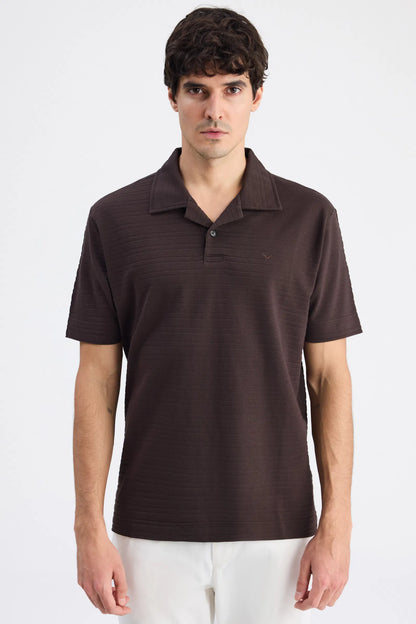Ds Damat Regular Fit Kahverengi Düz T-shirt