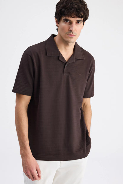 Ds Damat Regular Fit Kahverengi Düz T-shirt