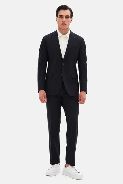 Ds Damat Slim Fit Koyu Lacivert Düz Travel Takim Elbise
